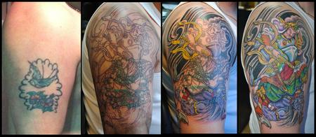 George Scharfenberg  - Progression of Japanese cover up.